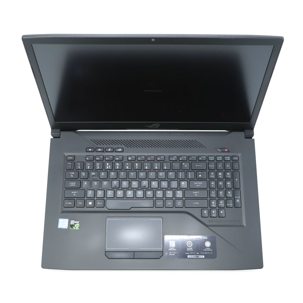 ASUS ROG GL703GM Gaming Laptop: Core i7-8750H, 16GB 256GB+1TB, GTX 1060 Warranty - GreenGreenStore