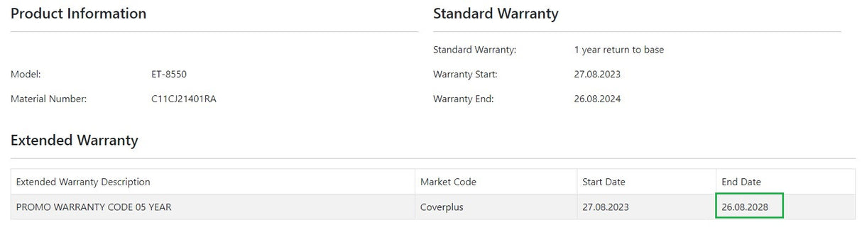 EPSON EcoTank ET-8550 All-in-One Wireless Printer, Warranty VAT - GreenGreen Store
