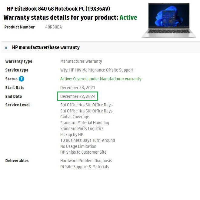 HP EliteBook 840 G8 14" Laptop: 11th Gen i7-1165G7, 16GB RAM 500GB, Xe, Warranty - GreenGreen Store